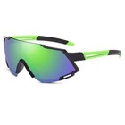 Sport Men Sunglasses Cycling Running Glasses Green Reflective Mirrored Lens Fish