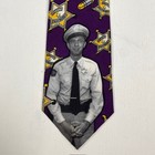 Deputy Barney Fife Mayberry Rfd Tv Show Novelty Neck Tie Purple Sheriff Print