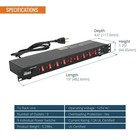 9-outlet Rack Mount Pdu 1u Horizontal Pdu Individual Switch 6ft Cord  With 2u   