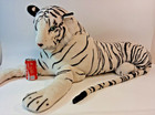 Jumbo Melissa And Doug White Bengal Tiger Plush Stuffed Animal Realistic