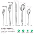 40 Piece Silverware Set  Stainless Steel Flatware Cutlery Set Service For 8     