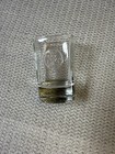 Vintage Old No 7 Brand Shot Glasses   Set Of Two Clear Glass Square Barware