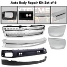 Front Bumper Chrome   Grille Assembly Kit For 2007-2013 Chevrolet Silverado 1500