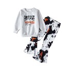 2pcs Toddler Kids Baby Girls Outfits Sweatshirt Tops   Bell Bottoms Clothes Set