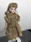 4 75    Antique Bisque German Made Dollhouse Blonde Girl Doll Hand Painted  sf