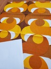 Awesome Rare Vintage Mid Century Retro 70s Yel Tan Circle Twist Drop Fabric  Wow