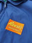 Rare Vintage 90s Reese s Candy Logo Patch Full Zip Windbreaker Jacket Men s L