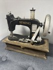 Vintage Style Black Metal Sewing Machine Decorative Wooden Trinket Box