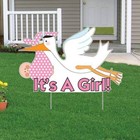 It s A Girl  Stork Yard Sign  Baby Announcement  Baby Shower Yard Art
