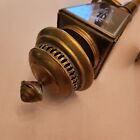 Pair Of Antique Brass Carriage buggy Oil Lanterns With Etched Glass - Rare