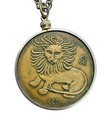 Large Vintage Leo Zodiac Pendant Horoscope Astrology Coin Necklace 30   