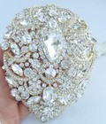 Luxury 4 92  Clear Austrian Crystal Wedding Bouquet Teardrop Brooch Pin 04045c11