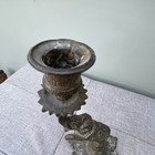 Antique 1900s Bronze Brass Asian Indian Elephant Ornate Candle Stick Holder