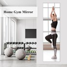 12pcs 2-size Self Adhesive Mirror Sheets Reflective Wall Sticker Film Home Decor