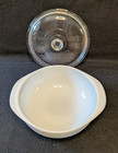 Mid Century Vintage Pyrex Glass Opal White 023 1 5 Qt Round Covered Casserole