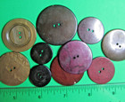  10 vintage 7 8 -1-3 4  Multi-color Carved Early Plastic 2-hole Button Lot-10 92