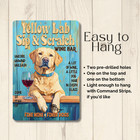 Yellow Lab Wine Bar Sign Funny Sip   Scratch Metal Tin Home Dog Labrador Art