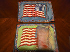 Vtg  1900-1910 United States Felt Flags  2 - American Tobacco Co - 48 Star-17x12