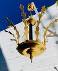 Antique French Brass Chandelier Empire Style Neoclassical Ceiling Light