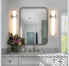 Aijiasi Brushed Nickel Bathroom Sconces Wall Lighting 18w Led Dimmable Vanity   