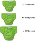 5-pack Reusable Neon Green Swim Diaper For Children  Unisex Size Large  32-40 Lb