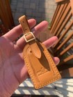 Authentic Louis Vuitton Leather Luggage Tag   