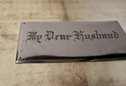 Vintage Metal My Dear Husband Plaque 8 1 2 X4 Inches Funeral Death Coffin Heavy