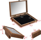 Tempered-glass Top Wooden Jewelry Display Case With Removable Base  Black Luxuri