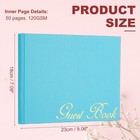 Elegant Guestbook  9 x7  Offset Paper Wedding Guest Book  Sky Blue