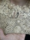 Antique Edwardian Collar Handmade Large Crochet Yoke Irish Lace Victorian