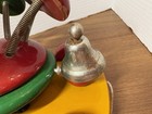 Vintage 1970s Kouvalias Wooden Pull Toy Made In Greece Flower Garden Jingle Bell