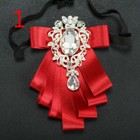 Men Shiny Bow Tie Crystal Satin Necktie Suit Neck Decor Formal Wedding Party Red