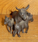 Vintage   Antique Austrian Bronze Figurine Of Donkey   2 Foals - 2 75 