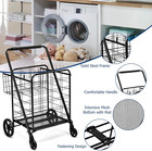 Jumbo Shopping Cart  Foldable Heavy Duty Grocery Cart W  360   Rolling Swivel Whe