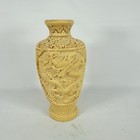 Vintage Carved Asian Style Oriental Dragon Vase Signed 7    Tall
