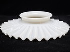Antique 19th C  Victorian White Milk Glass Ruffled Pattern Petticoat Lamp Shade