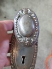 Antique Ornate Eastlake Brass Plated Steel Door Knob Set Victorian Hardware Vtg