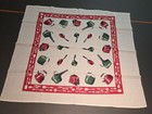 Vtg Startex Kitchen Tea Towel Or Tablecloth  Pots  Pans  And Utensils  Mcm retro