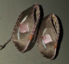 Vintage Miniature Fabric Doll Moccasins Souvenir Embroidered Satin Cotton 1 5 