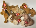 Ty Beanie Babies 6 Pc Dog Lot All With Tags Tiny Chihuahua Tracker Basset Hound