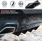 4pcs Universal Curved Shape Rear Bumper Diffuser Shark Fin Spoiler Trim Covers D