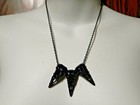 Black Bird Skull Necklace 3 Pendants Chain Gothic Tribal Crow Raven Halloween M6