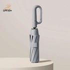Large Automatic Folding Umbrella Windproof Uv Sun Rain Black Glue Ring Buckle