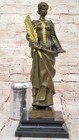 Bronze Sculpture Art Deco Lady Wisdom Greek Goddess Bas Statue Figurine Decor