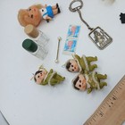 Vintage  Junk Drawer Lot Necklace  Stamps  Figures   Keychains   More