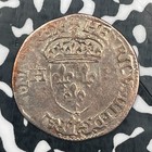 1595-h France Henri Iv Douzain Lot n3181 Silver  Old Cleaning