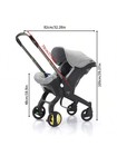 4-in-1 Baby Stroller Travel System W  Bag  Reversible Seat  Grey