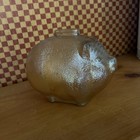 Anchor Hocking Glass Amber Textured Marigold Antique Vintage Piggy Bank    7    L