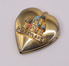 Vtg Disneyland Castle Heart Locket Pendant Gold Tone Walt Disney Productions