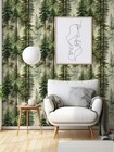Haokhome Forest Peel And Stick Wallpaper Tree Green Woodland Contact Paper